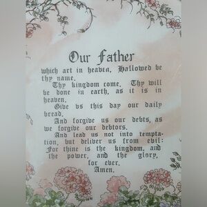 Vintage Home Interior Charles Humphrey The Lord’s Prayer gold metal frame print